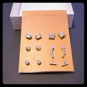 New Lee Angel set of variety studded earrings